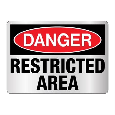 Danger Restricted Area -Reflective 10"x14" Sign